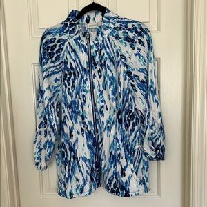 Chico's Zenergy Blue and White Abstract Jacket Sz 3 - bundle